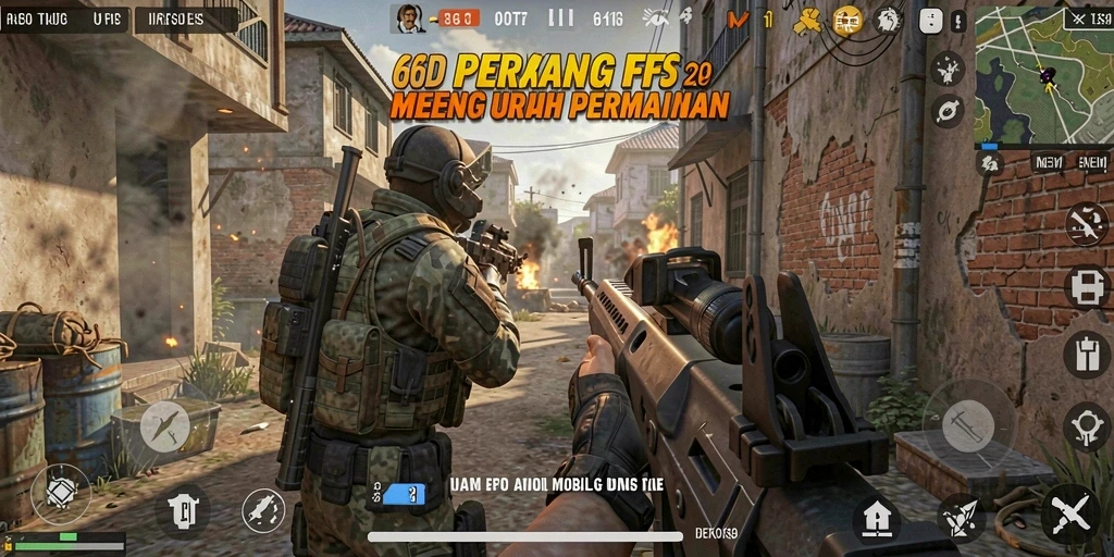 Screenshot gameplay 66D menampilkan aksi pertempuran yang mendebarkan.