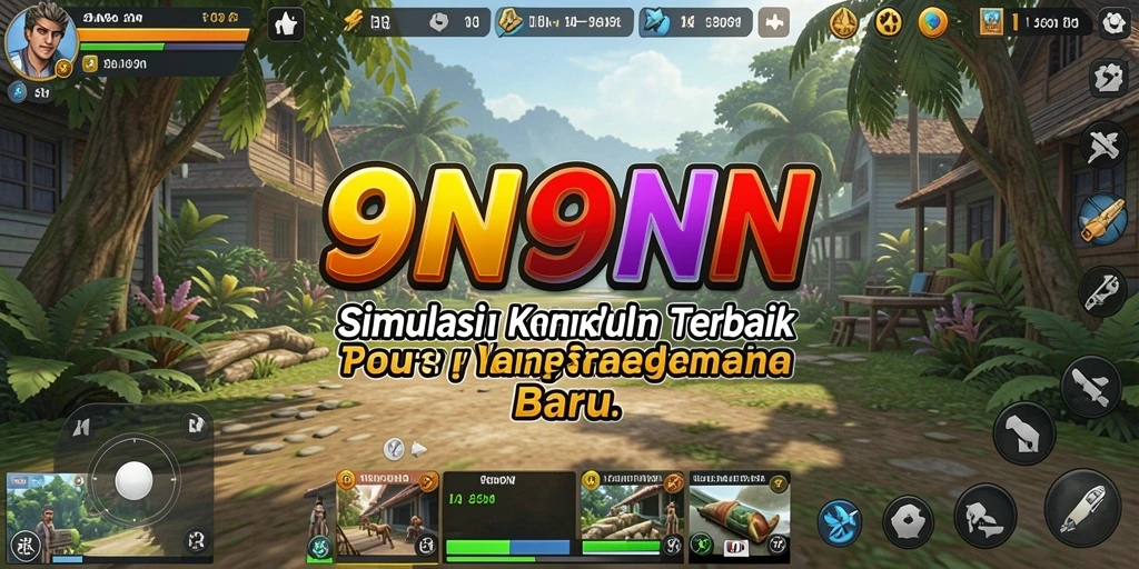 Tampilan gameplay mendalam dari 9N9N yang penuh interaksi.