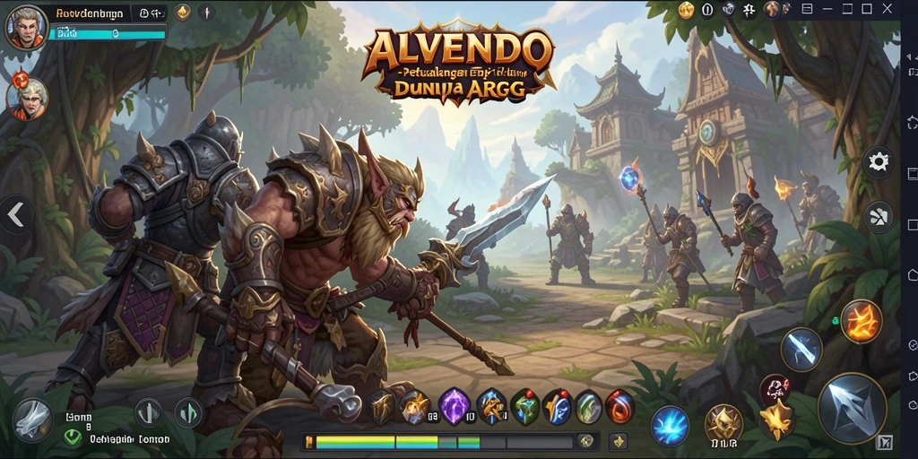 Screenshot menggambarkan petualangan seru dalam ALVENDO dengan grafis memukau.