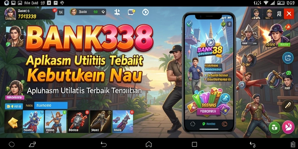 Tampilan utama BANK338 dengan fitur utilitas yang menarik.