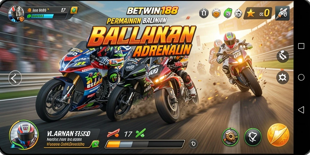 Tampilan gameplay BETWIN188 dengan aksi balapan seru.