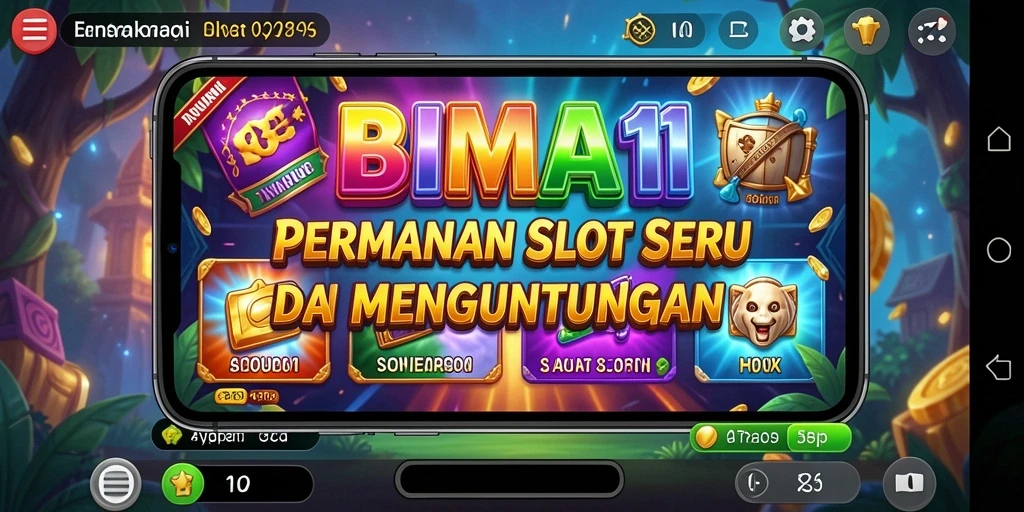 Screenshot gameplay BIMA11 yang menampilkan mesin slot yang menarik.