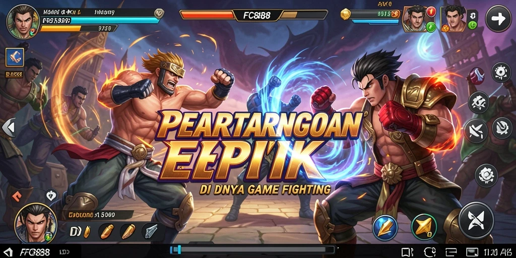 Tampilan gameplay FC888 yang menonjolkan pertarungan seru dan karakter unik.