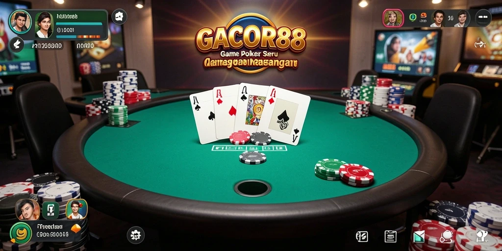 Tampilan gameplay Poker yang seru dan menantang.