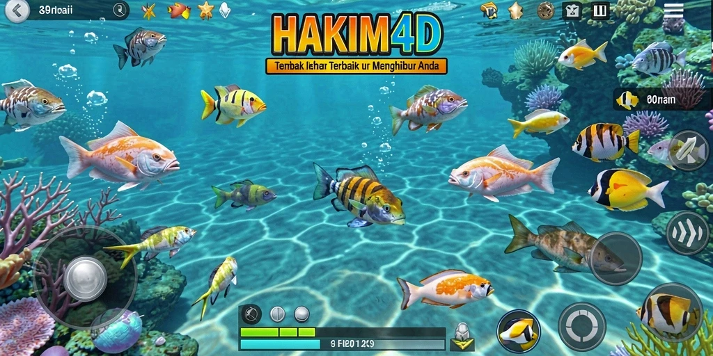 Screenshot HAKIM4D menampilkan aksi tembak ikan yang seru dan mendebarkan.