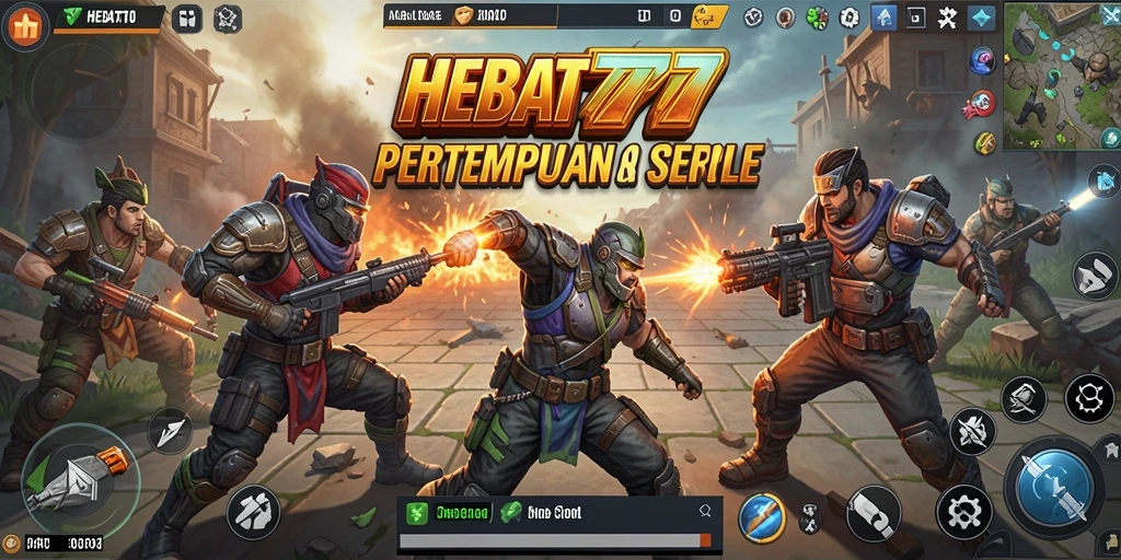 Tangkapan layar HEBAT777 menampilkan aksi intens dalam pertarungan Battle Royale.