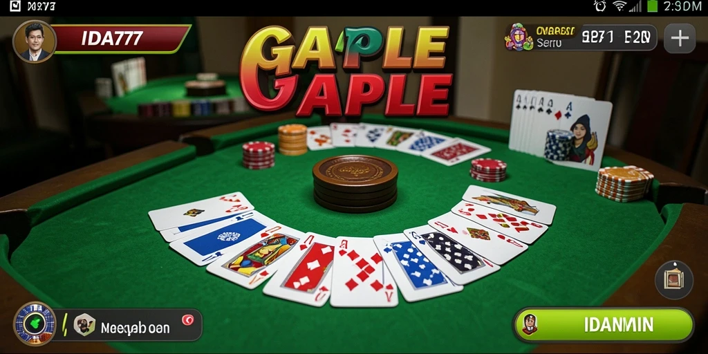 Tampilan gameplay IDA777 dengan kartu Gaple yang menarik.