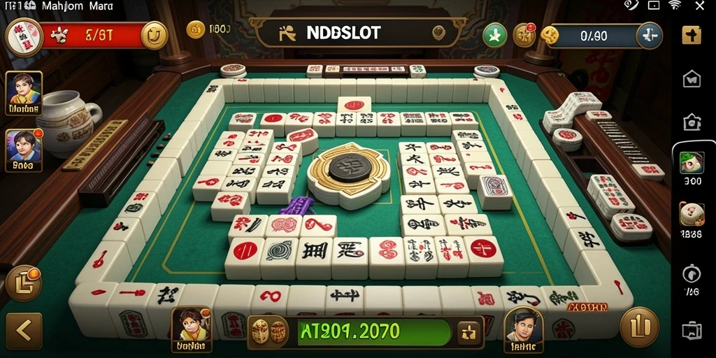 Tampilan gameplay seru dan strategis dari INDSLOT Mahjong.