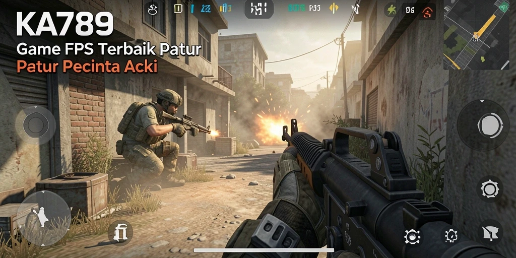Screenshot KA789 menunjukkan aksi tembak-menembak yang seru dalam pertarungan FPS.