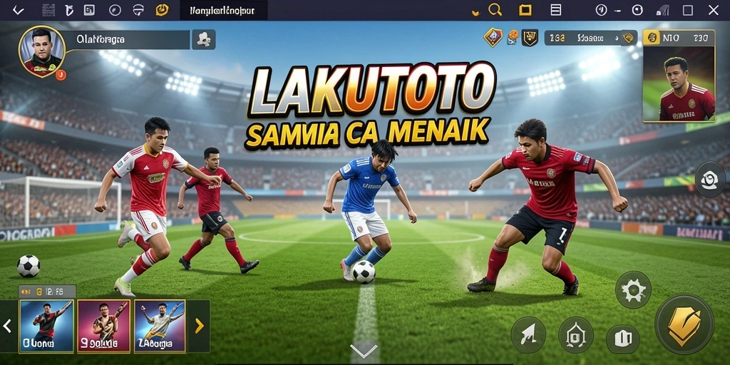 Tampilan screenshot game LAKUTOTO yang menampilkan aksi olahraga penuh semangat.