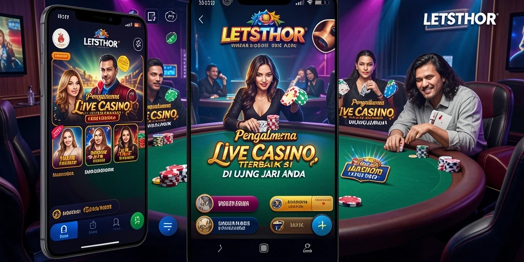 Tampilan utama LETSTHOR menampilkan permainan Live Casino yang seru dan interaktif.