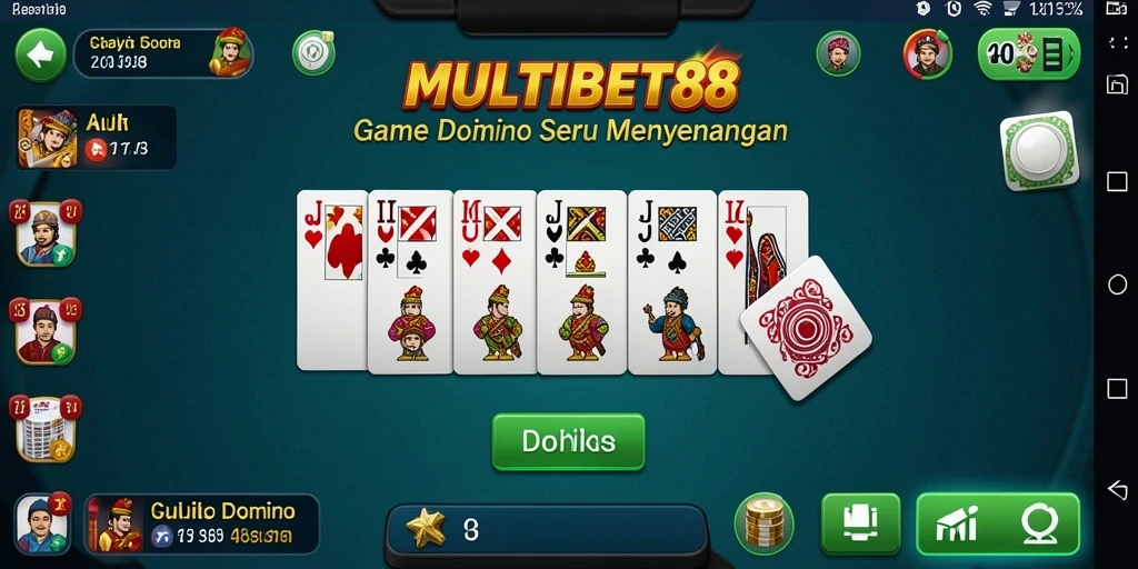 Screenshot gameplay Domino MULTIBET88 yang menarik dan seru.