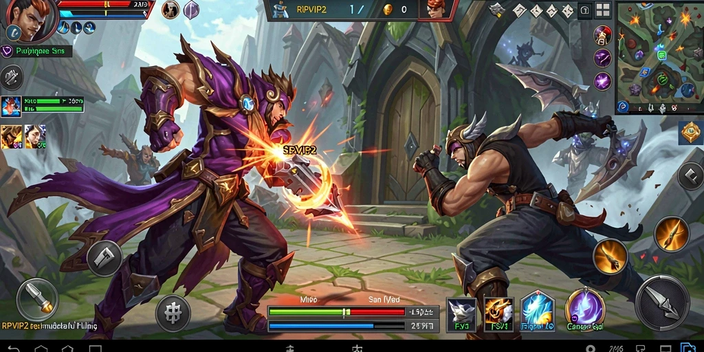 Gameplay RPVIP2 menampilkan aksi pertempuran yang seru dan mendebarkan.