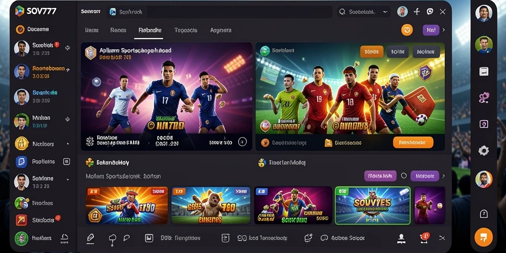 Tampilan antarmuka SOV777 yang menarik saat gameplay Sportsbook.