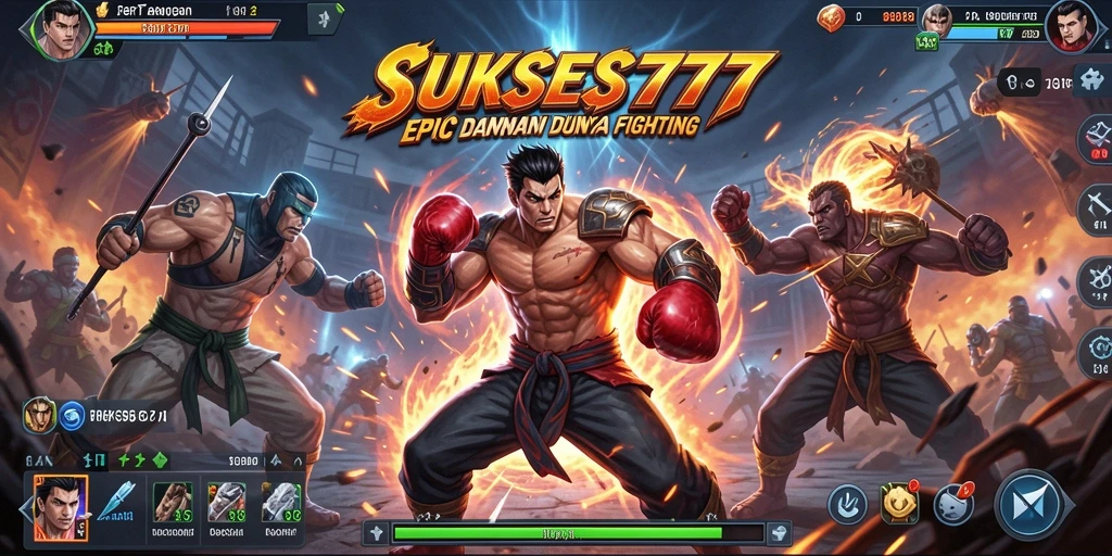 Screenshot gameplay SUKSES777 menampilkan aksi pertarungan intens.