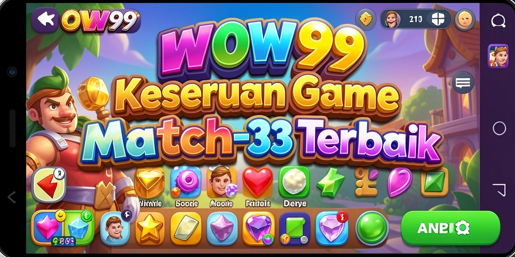 Tampilan seru gameplay WOW99 di level yang berwarna-warni.